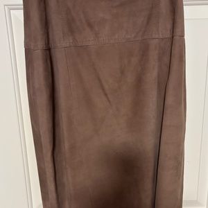Danier Tan Suede Leather Skirt Sz. 14